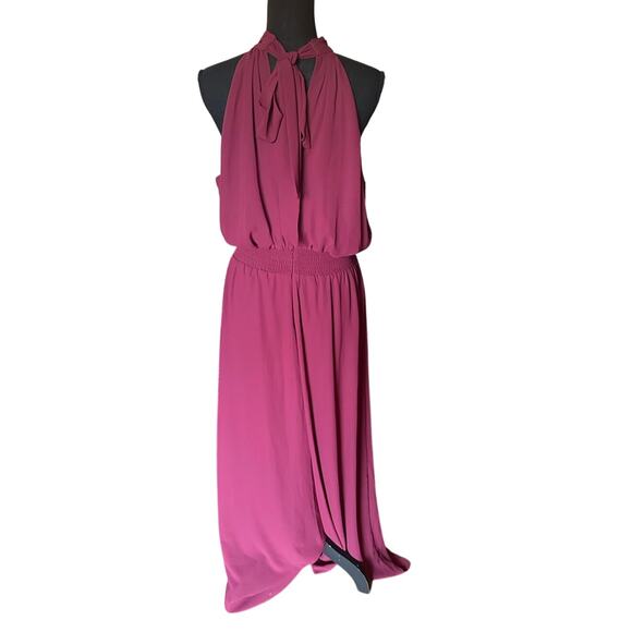 Vince Camuto Tie-Neck Chiffon Overlay Jumpsuit – Women’s L - Picture 5 of 10